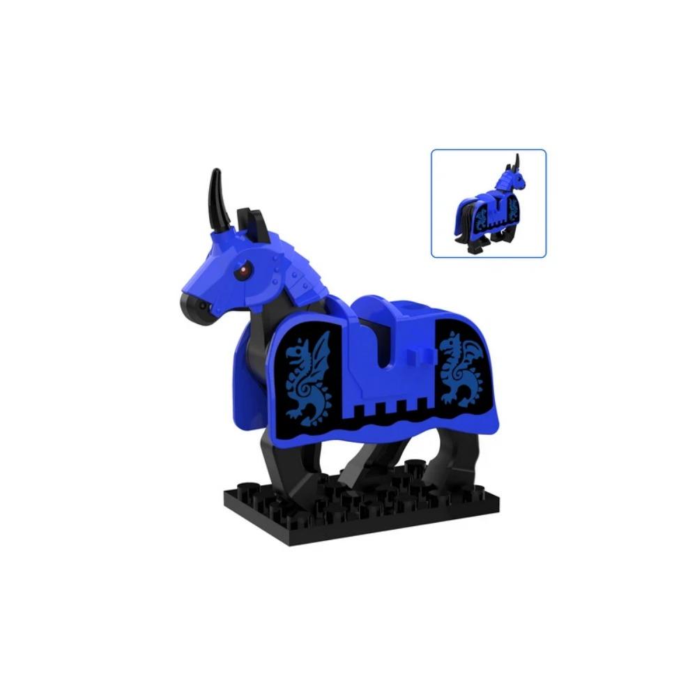 Военные Средневековые Строительные Блоки Фигурки Солдат Рыцарская Экипировка Аксессуары для Животных Маунт Броня Боевой Конь Мини Кирпичики MOC