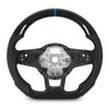Гидро?Руль с видом карбонового волокна, перфорированная кожа, плоское дно для GLI R GTD MQB Синий