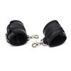Leather Handcuffs with Large Carabiner Black