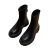 Fashion Women's Chelsea Boots Fashion Round Toe Short Booties Ladies Elegant Square Heel Shoes Winter Soft Leather Women's Footwear2024