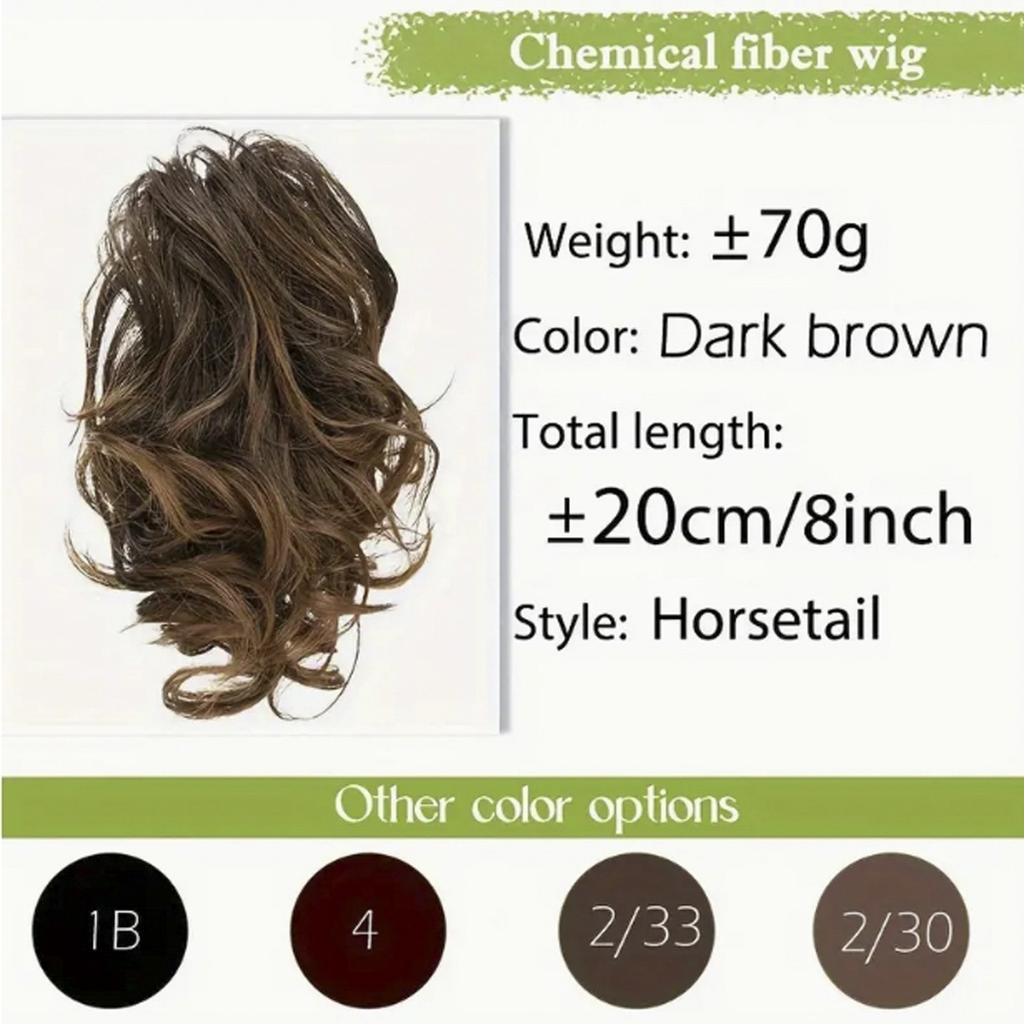 Синтетические накладные волосы с зажимом-когтем, короткие вьющиеся волосы для женщин, накладные волосы с хвостиком, аксессуары для волос