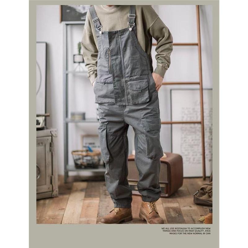 Мужской свободный рабочий комбинезон в стиле «американский ретро» с множеством карманов