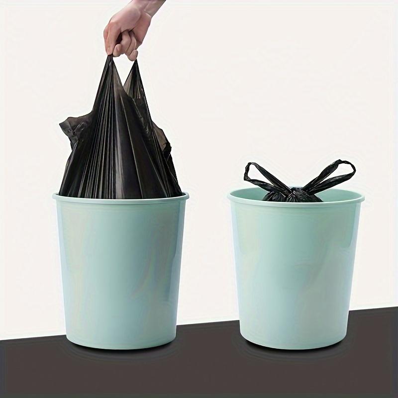 100pcs Heavy-Duty Black Plastic Trash Bags with Easy-Tie Handles - Leak-Proof, Disposable Garbage Liners for Home & Office Use