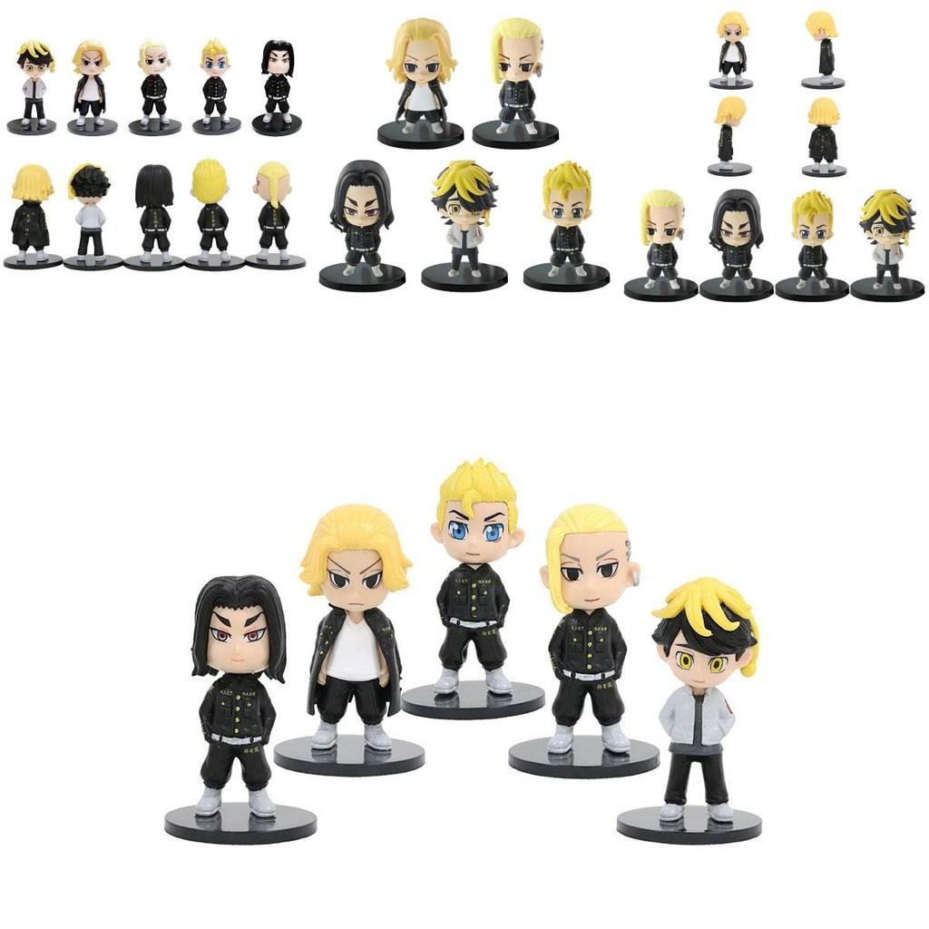 Коллекционный набор из 5 фигурок Tokyo Revengers, включая Мандзиро Майки Дракена и Такэмичи в стильном дизайне
