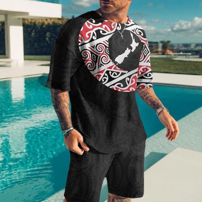 Мужская спортивная одежда из двух предметов, черно-белая футболка с 3D принтом льва, костюм, уличная повседневная мужская футболка большого размера из двух предметов, комплект