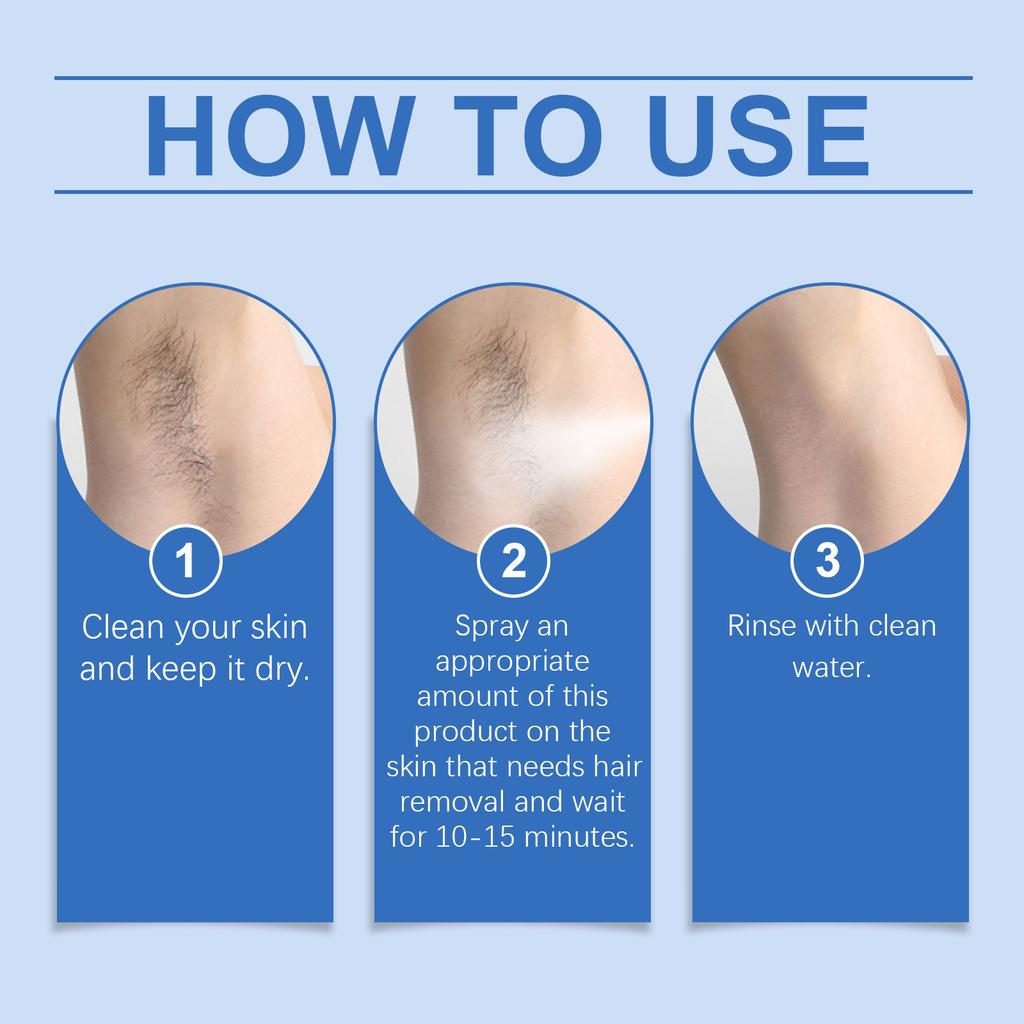 Спрей для удаления волос - мягкий и не раздражающий, увлажняющий, гладкий, кожа тела, деликатное удаление волос. 100 мл