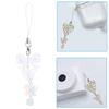 Bowknot Pendant Phone Chain Strap Flower Charm Beaded Keychain Phone Lanyard Acrylic Keyring Bag Ornament Jewelry Gift