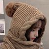 In 1 Hat And Scarf Set Winter Knitted Hooded Scarf