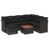 VidaXL Salon de Jardin avec Coussins 8 pcs, Canapés de Terrasse, Ensemble de Meubles de Patio, Mobilier d'Extérieur, Noir 3256090