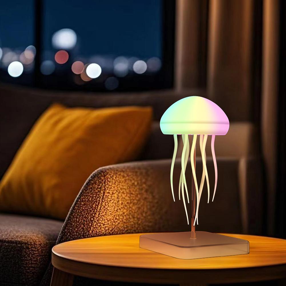 Upgrade Voice Control Dancing Jellyfish Lamp with Remote Control Rechanging Table Night Light Color Changing Atmosphere Light Birthday Christmas Gift