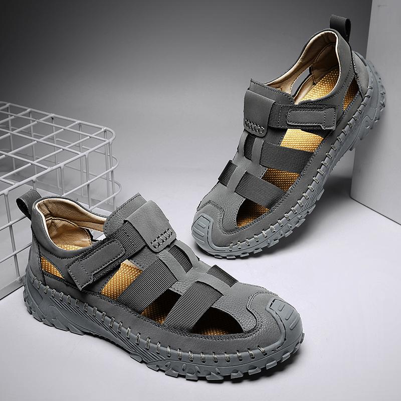 Летние мужские сандалии, высококачественная дышащая повседневная мужская обувь, нескользящие пляжные сандалии для походов, скалолазания, водонепроницаемые кроссовки