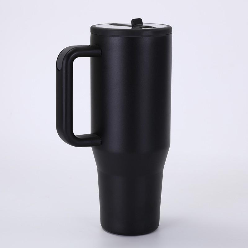 40oz Insulated Car Cup With Handle 304 Stainless Steel Straw Leakproof Vacuum Tumbler Cold Hot Drinks
