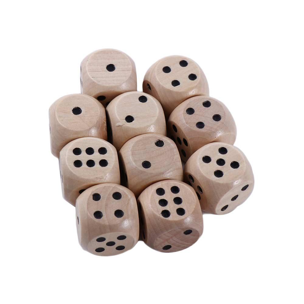 Board Games Puzzle Game Round Corner Game Toys D6 Dice Square Point Dice Wooden Dice 6 Sided Dice