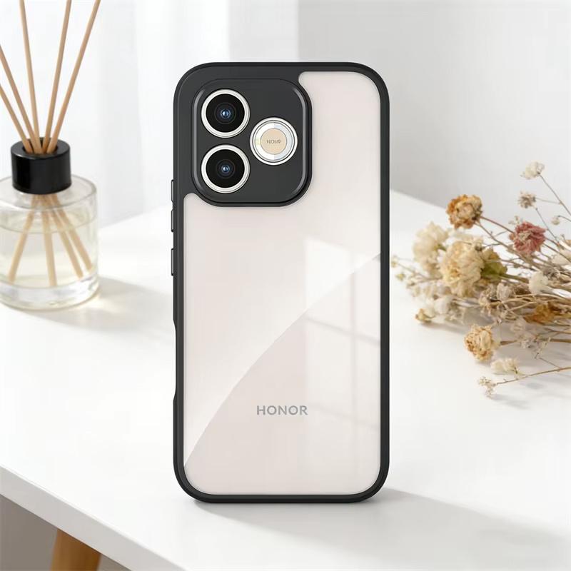 Honor 600 Lite Fusion Hybrid Case, Transparent with Black Frame