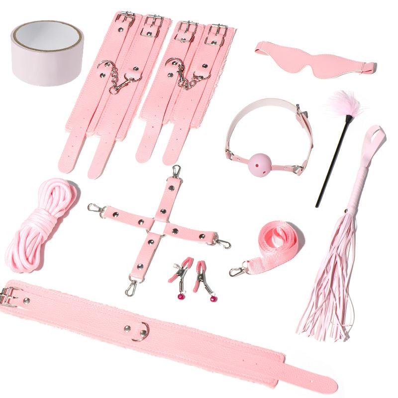 BDSM Restraints Sex Toys Bondage Set 11 Pcs Sex Leather Restraint Kits for Women and Couples