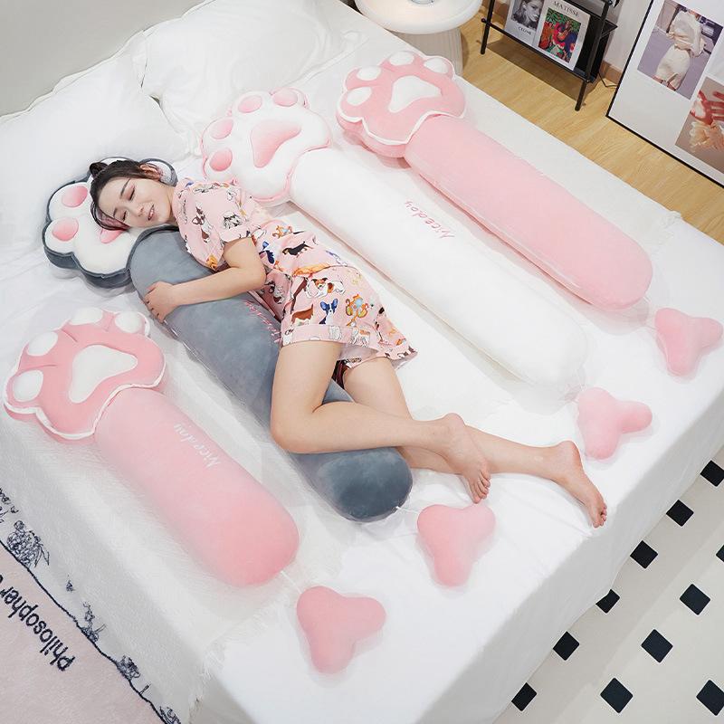 Мультяшная мягкая кошачья лапа, длинная подушка для метания, плюшевая игрушка, подушка для дома, дивана, подушка, тряпичная кукла для девочки, подарок на день рождения