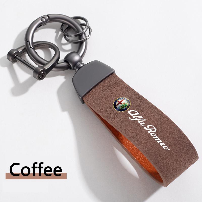 For Alfa Romeo 2026 Hot Sticker Car Stlying Key Chain Luxury Leather Keychain Keyring For Alfa Romeo Sportiva Giulia Giulietta 1