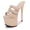 Women's Platform Sandals  Patent Leather Sandals Extra High Heels Thin Heels Sexy 17CM Waterproof Table High Super LFD-181-A24