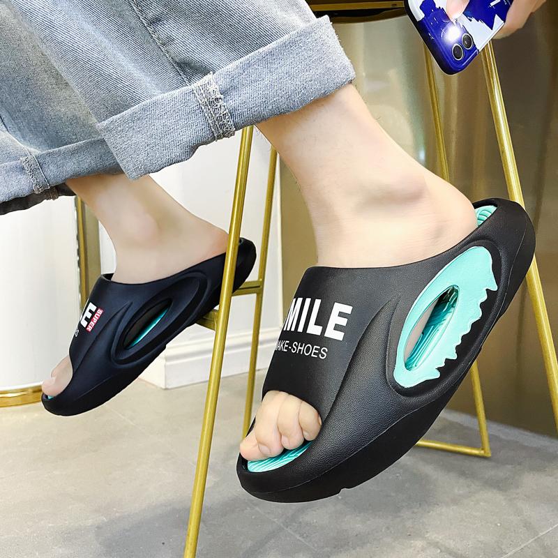Men's Sandals Indoor Outdoor Beach Dragging Alphabet Element Women's Large Size Outdoor Beach Slippers