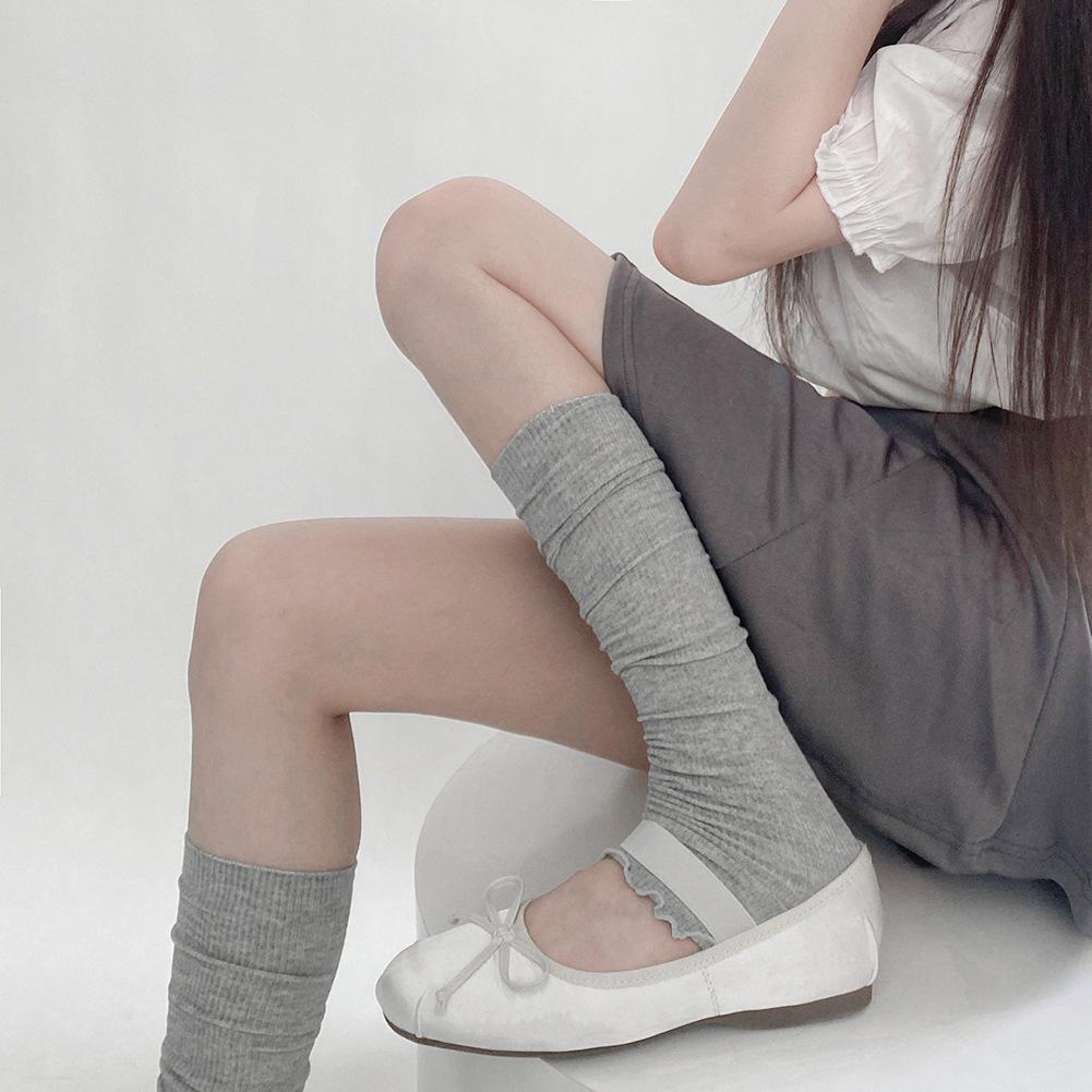 Leg Warmers Women Ballet Style Solid Color Long Socks Stockings Women JK Lolita Girls Kawaii Ruffle Socks Foot Cover Leg Warmers