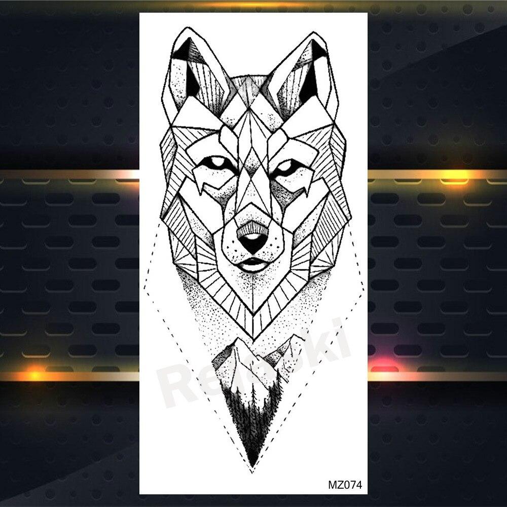 Временные татуировки с изображением орла для мужчин и женщин, волк, черное животное, татуировка, тигр, лесной лось, геометрия, гора, поддельные татуировки, скорпион, руки, руки