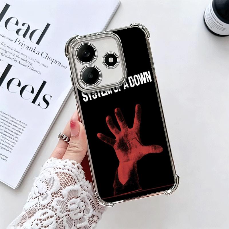 System Of A Down Soft Phone Case For Xiaomi Redmi Note 14 15 Pro Plus 13 12 11S 11T 5G 10 9S 9 Plating Anti-Fall Fundas