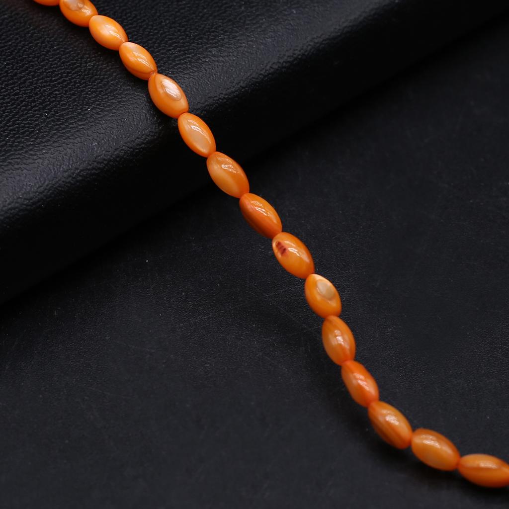 1Strand Natural Freshwater Shell Beads Dyeing Rice Shape Loose Spacer Beads for Jewelry Making DIY Necklace Bracelet Earring Accessories 4x8mm