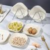Блюдо для еды Гладкая поверхность Тарелка для закусок и фруктов Плоское дно Пластик Кость