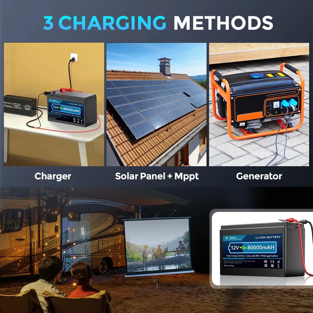 Модернизированный 12 В 80 Ач литий-ионный аккумулятор 18650 для электромобиля, литиевый аккумулятор 9 В-12 В 60 Ач 80 Ач, встроенный BMS 30 А, высокий ток