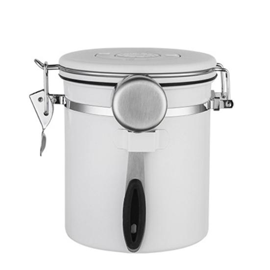 1 комплект, герметичная банка из нержавеющей стали, 1200/1500/1800 мл, односторонний клапан CO2, практичная герметичная банка для кофе, чайные листья с крышкой