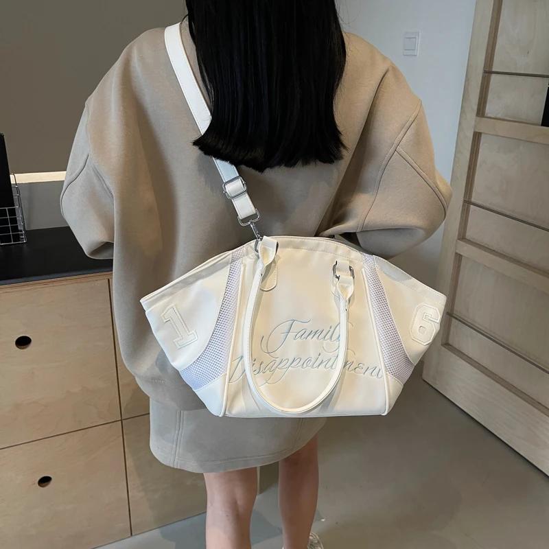 Нейлоновая ткань большой вместимости, универсальная контрастная сумка-письмо, классическая женская сумка для отдыха высокого качества