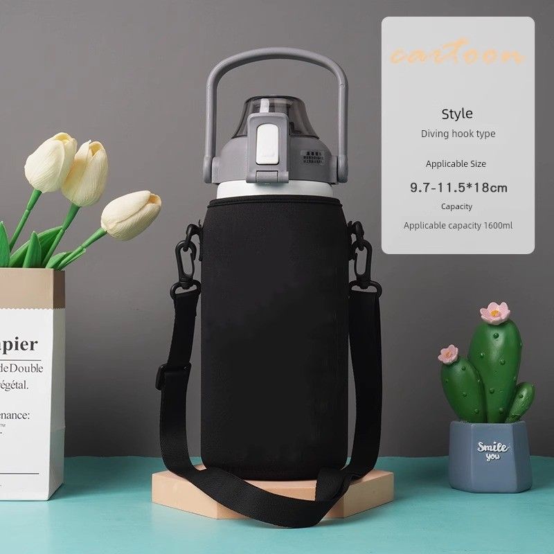 Large-Capacity Thermos Cup with Enlarged Cup Sleeve, Shoulder Strap, Hand-Held, Cross-Body, Children's Xilefu Universal Water Bottle Protective Cover