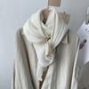 Korea Dongdaemun Spring New Solid Color Wrinkled Scarf Thin Women's Autumn and Winter Travel Decorative Shawl