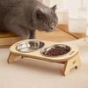 Pet Feeder Single/Double Cat Food Bowl with Anti-Knockover Design Dog Water Feeding Container for Small Animal