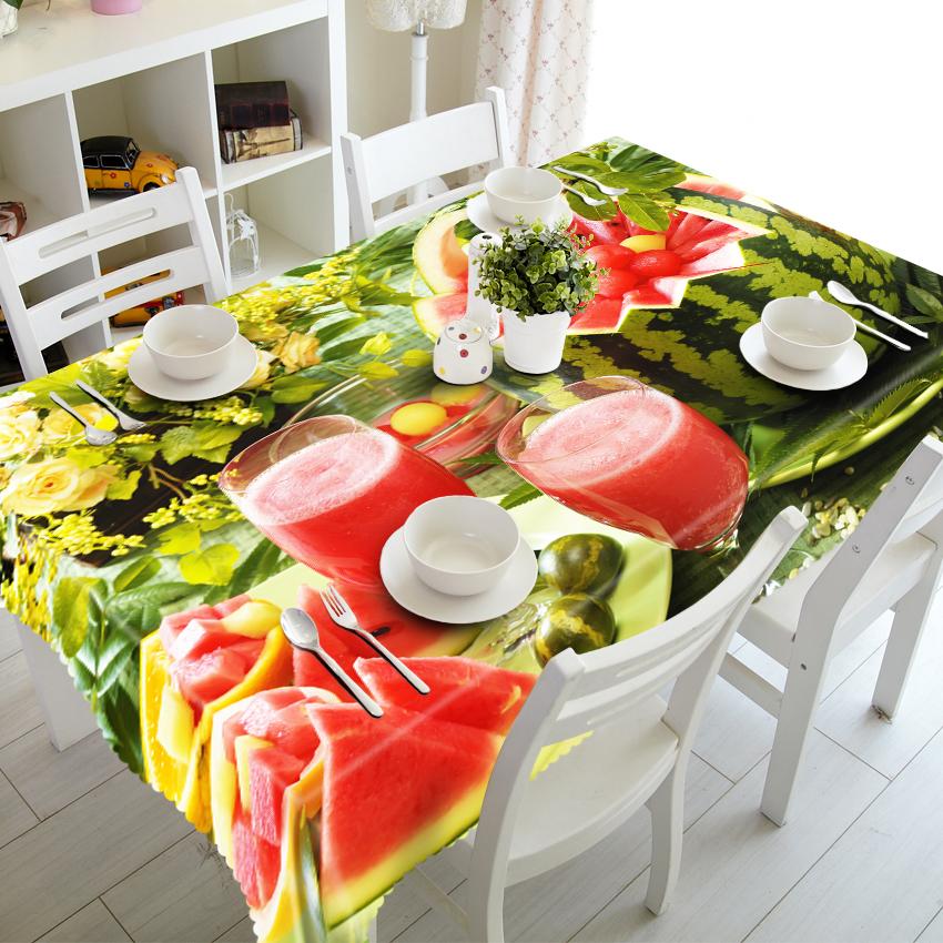Скатерть кокосовый сок и арбуз Счастливого Рождества водонепроницаемая утолщенная прямоугольная и круглая скатерть для свадьбы