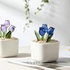 Миниатюрная фигурка тюльпана из стекла, выдуваемая вручную, миниатюрный цветок из искусственного хрусталя в горшке для женщин, мамы, свадьбы, Дня матери, офиса, дома, центра стола