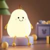 Modern Home Creative Night Light Seven-Color Led Children's Room Decoration Usb Charging Warm Cartoon Creative Pear-Shaped Table Lamp Christmas Gift