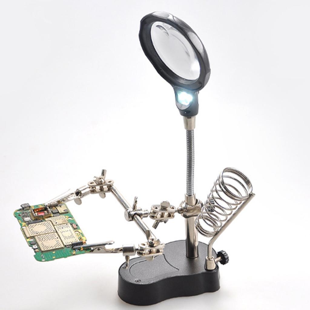 Светодиодная лампа с зажимом увеличительное стекло легко регулируемый инструмент для ремонта оборудования увеличительное стекло паяльная станция для электронной пайки