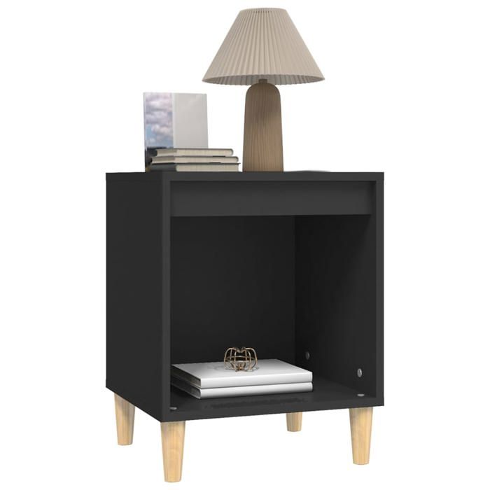 Table de chevet - Maison Exclusive - Noir - Bois d'ingénierie - 40 x 35 x 50 cm