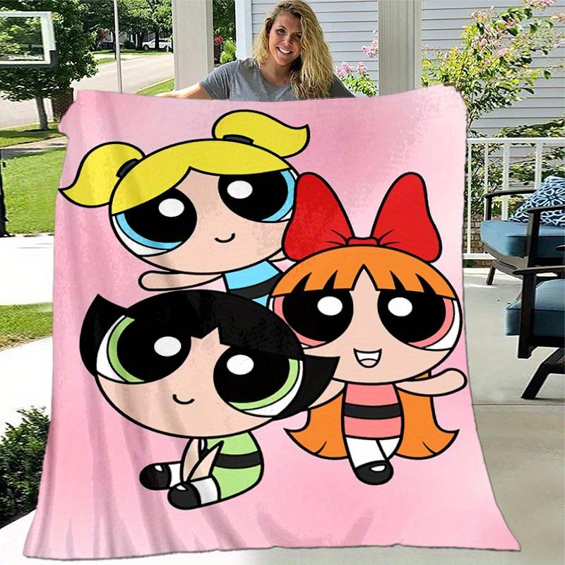 1 плюшевое одеяло Powerpuff — мягкое и удобное для всех сезонов, отличный подарок!A04303m