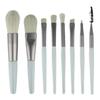 8-Piece Mini Macaron Makeup Brush Set for Beginners - Portable Eye Shadow Beauty Tools