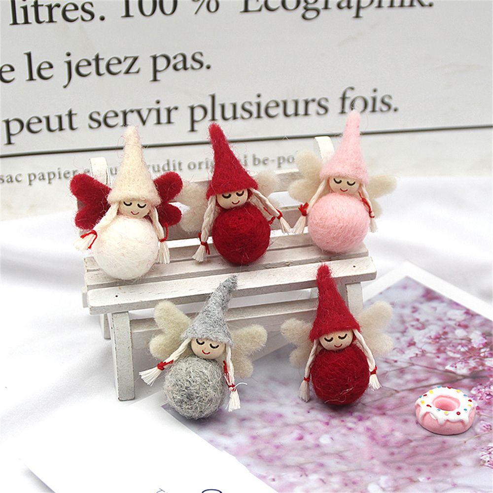 Handmade Xmas Tree Santa Claus Christmas Decorations Wool Felt Christmas Doll Christmas Ornament