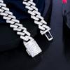 Хип-хоп ожерелье Полный бриллиант Ромб Кубинская цепь Властное Лестница Квадратный циркон Ожерелье Модные украшения