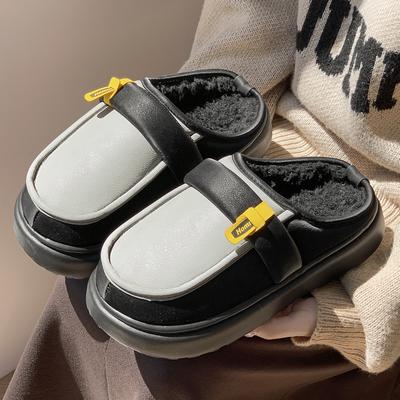 Новые хлопковые тапочки осень и зима бархатные теплые водонепроницаемые домашние хлопковые швабры повседневные маленькие кожаные туфли зимняя одежда