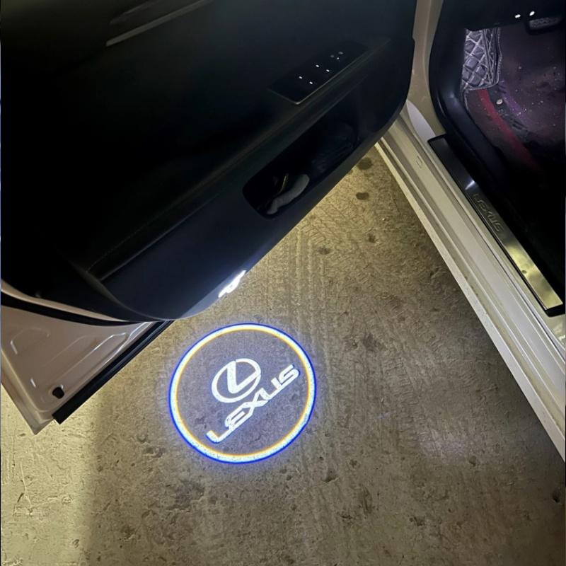 HFHT9 New upgrade Laser Decor Lamp Glass Projection Car Accessories HD LED For Lexus RX GX LS LX IS GS RC UX Series ES200 ES250 ES260