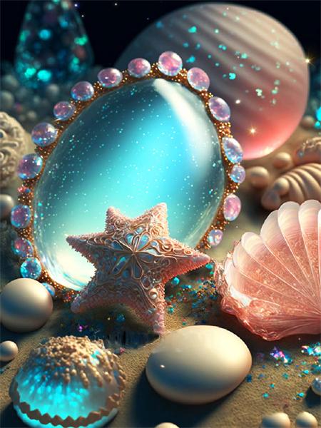 Полная квадратная круглая алмазная картина морское сердце камень вышивка мозаика пейзаж ручная работа подарок домашний декор