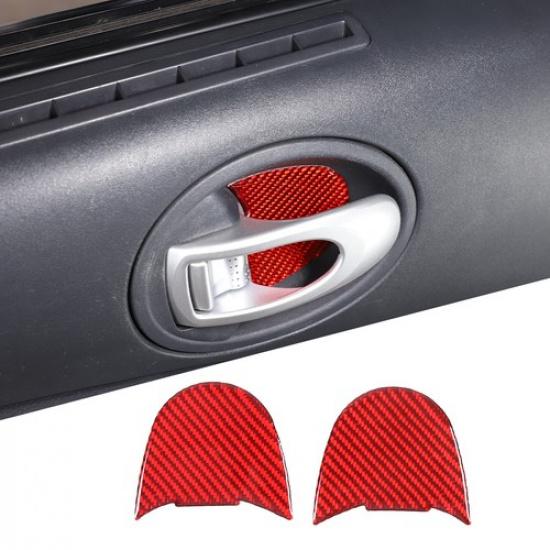 Red Carbon Fiber Inner Door Bowl Trim Panel For Mitsubishi ECLIPSE 2006-2011