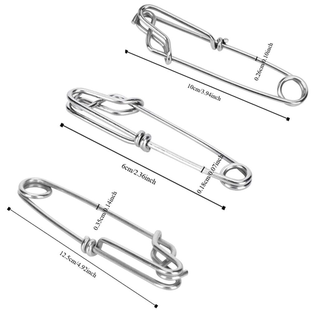 15PCS Stainless Steel Longline Snap Clips 3 Sizes Longline Branch Hangers  Saltwater Fishing