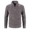 Men's Warm Knitted Pullover Winter Men's Fleece Thicker Sweater Half Zipper Turtleneck Warm Pullover Quality Male Slim Knitted Wool Sweaters
