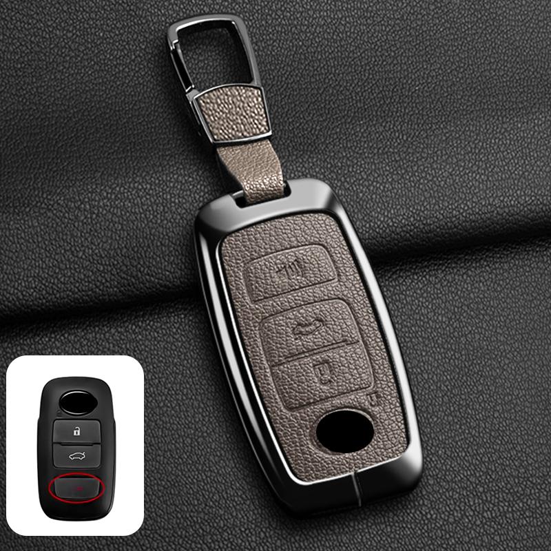 Zinc Alloy Leather for Toyota Yaris Ativ Raize Veloz Avanza Rush Perodua Daihatsu Malaysia Remote Key Case Cover Accessories